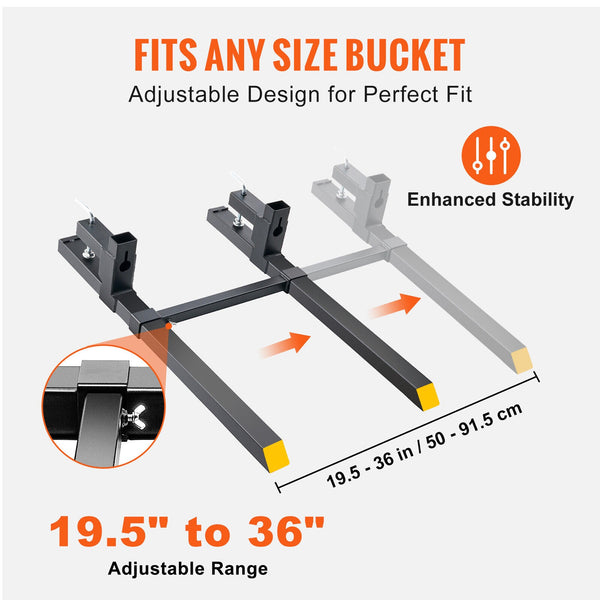 Clamp-on Pallet Bucket Forks for John Deere Tractor